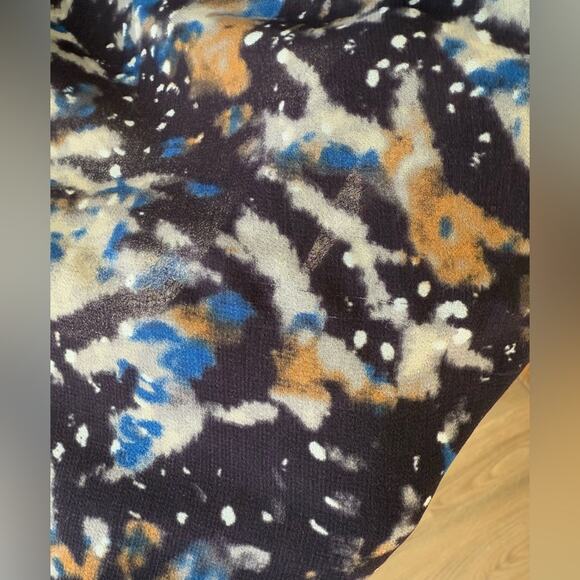 Cabi Starry Night Button Up Ruffle Chiffon Blouse Top Size Medium - Picture 8 of 13